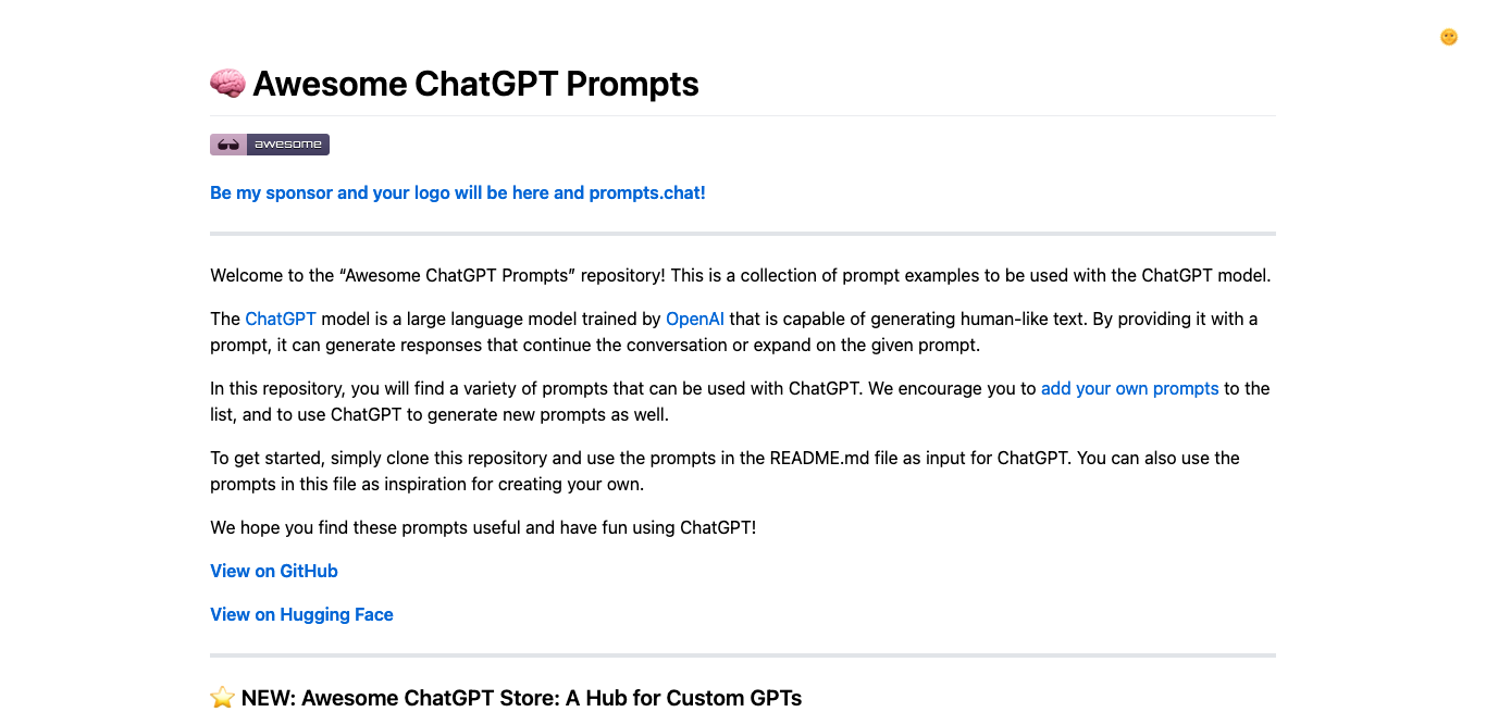 Awesome ChatGPT Prompts