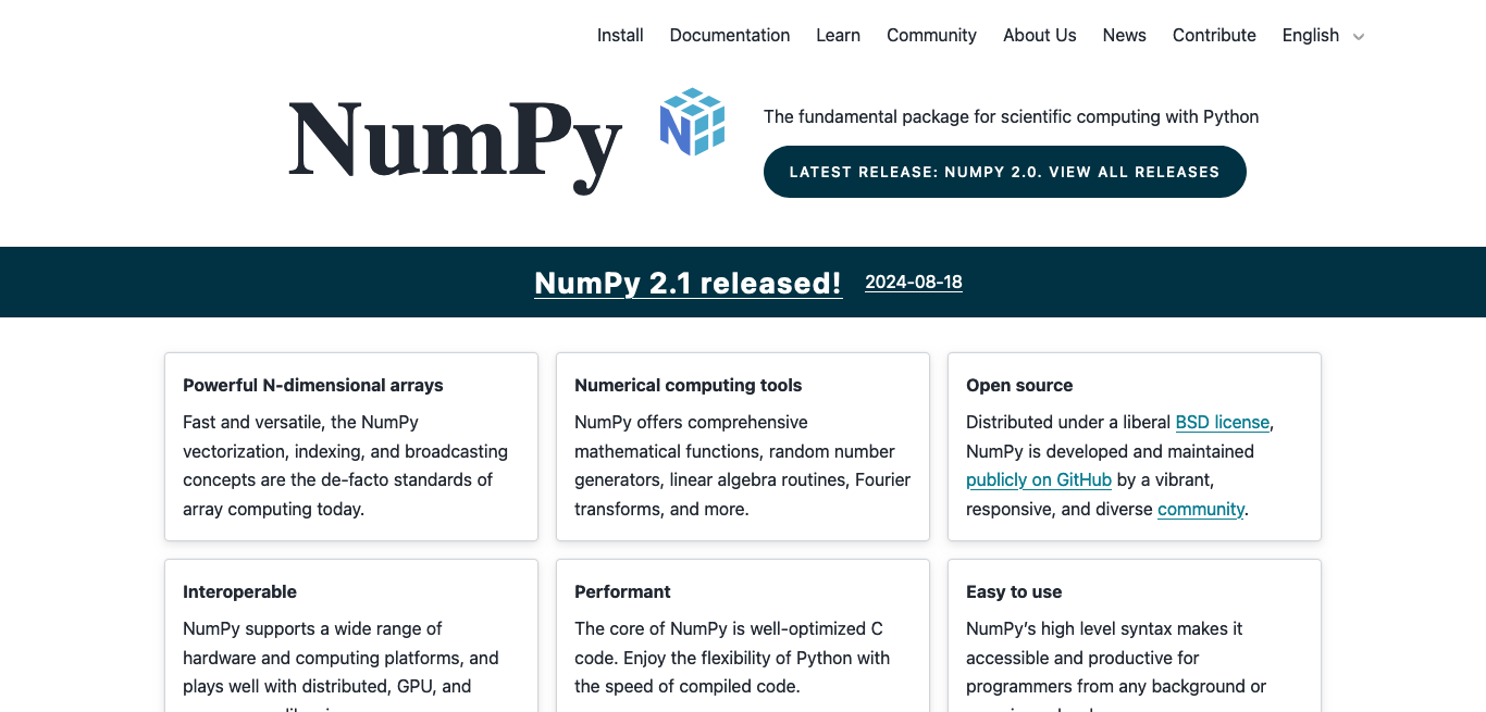 NumPy -曼巴比特