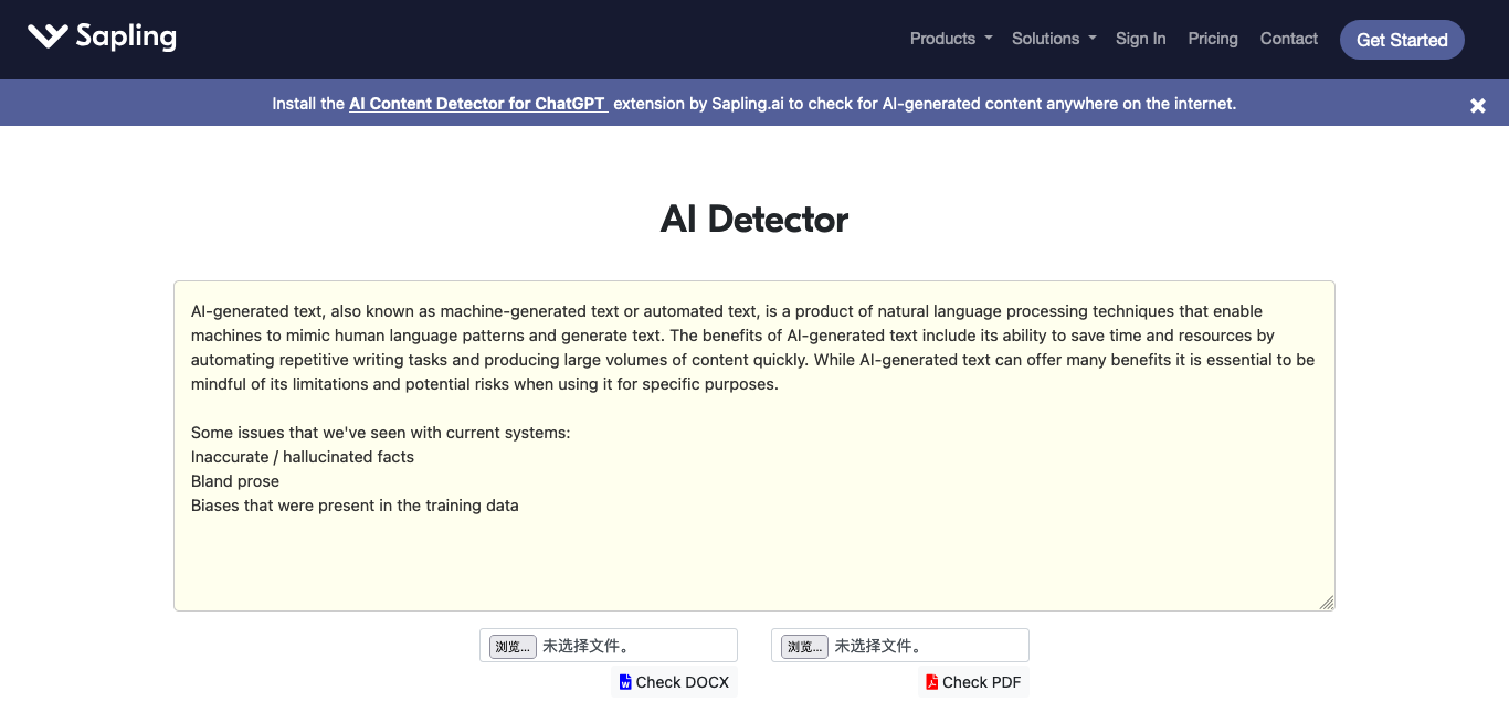 Sapling AI Content Detector -曼巴比特