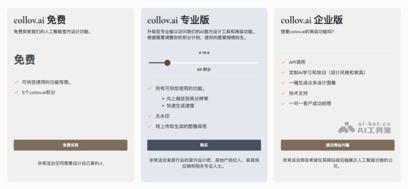 Collov AI的价格